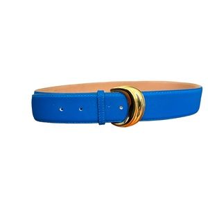 Vintage The Ritz Blue Leather Belt - Size M/L